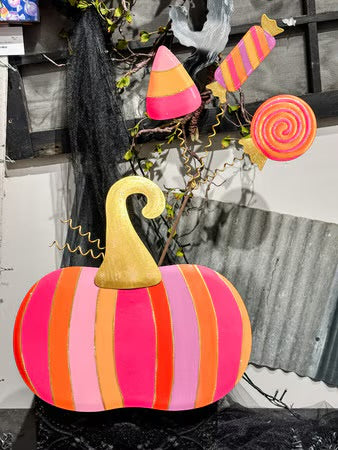 Bright Striped Pumpkin by The Round Top Collection
