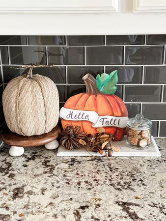 Hello Fall Banner Pumpkin by The Round Top Collection