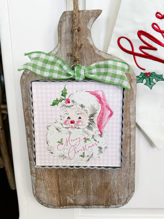Mini Pink Santa Print by The Round Top Collection
