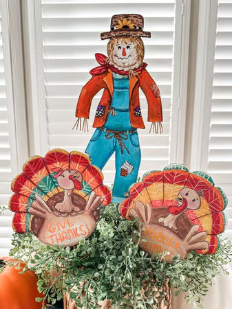 Overalls Scarecrow, Small, by The Round Top Collection