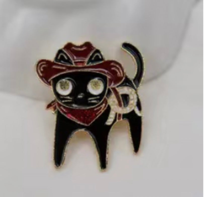 Anime Rodeo Cat in Cowboy Hat with Rope and Bandana