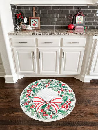 Round Holly Bamboo Mat by The Round Top Collection