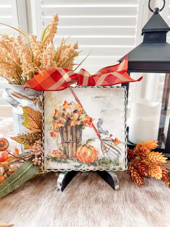 Mini Squirrel In The Leaves Print by The Round Top Collection