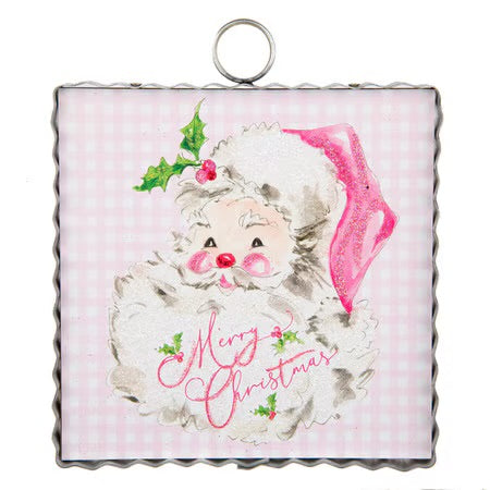 Mini Pink Santa Print by The Round Top Collection