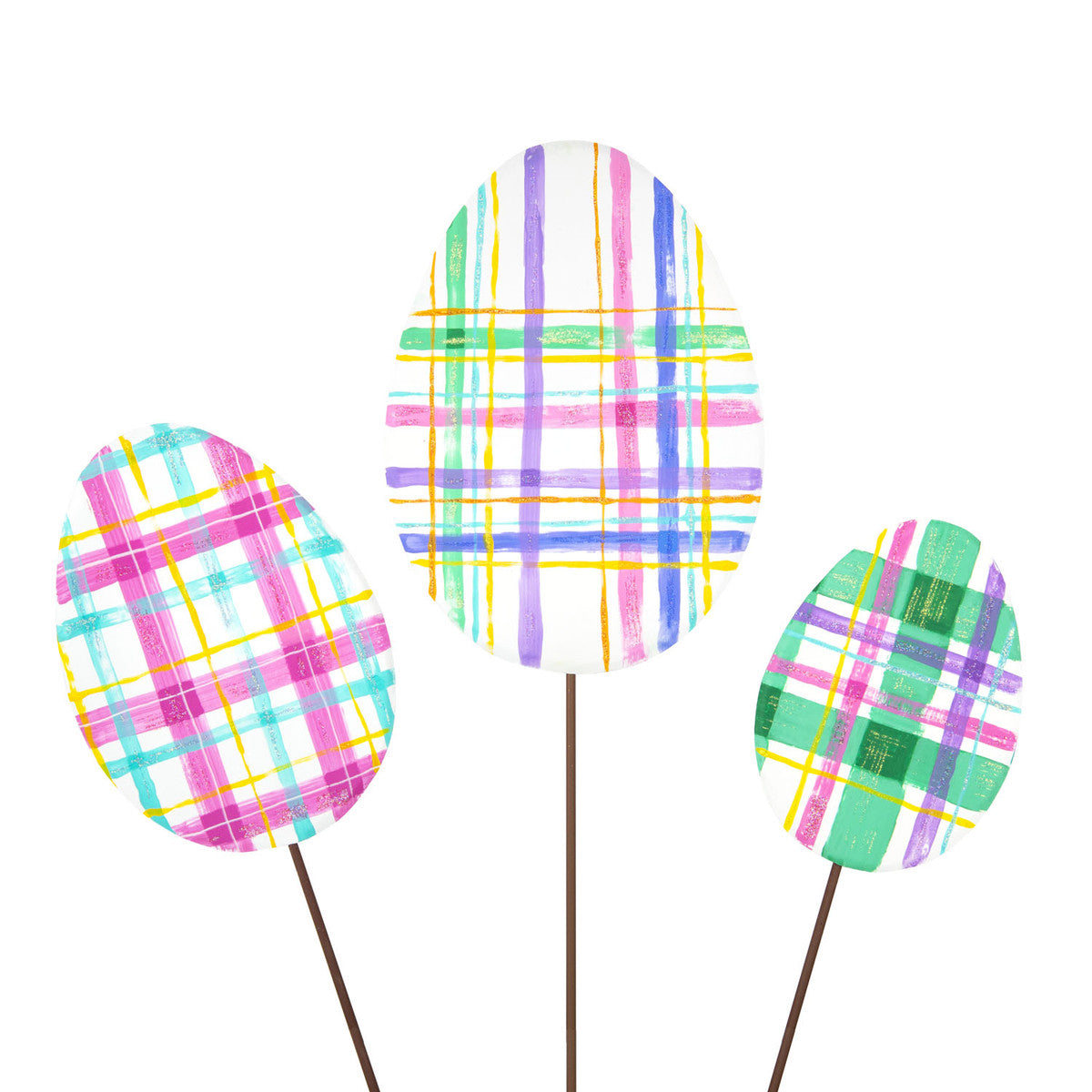 Artful Plaid Eggs by The Round Top Collection
