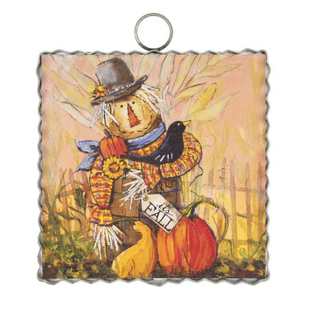 Mini Scarecrow In a Barrel Print by The Round Top Collection