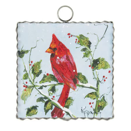 Mini Cardinal & Snowy Branch Print by The Round Top Collection
