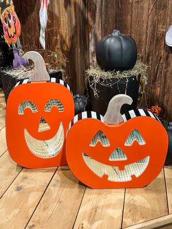 Orange Jack O Lanterns with LED Lights by The Round Top Collection
