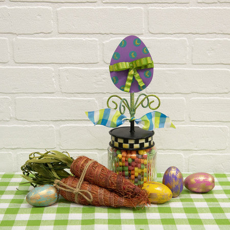 Ribbon Easter Egg Round Top Collection Finial