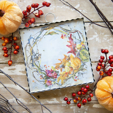 Mini Gourd Wreath Print by The Round Top Collection