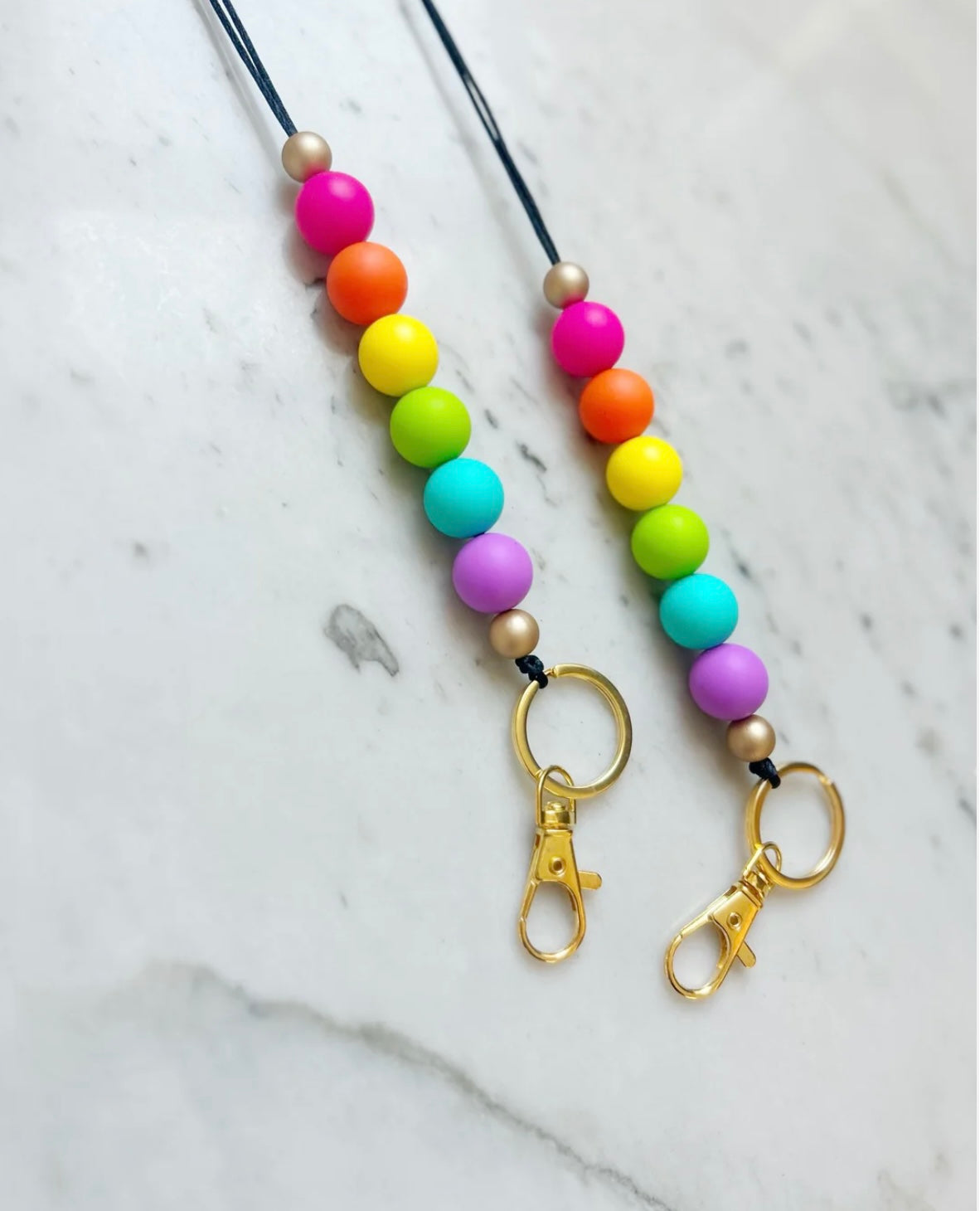 Neon Rainbow Lanyard by Lanyard Lovebirds