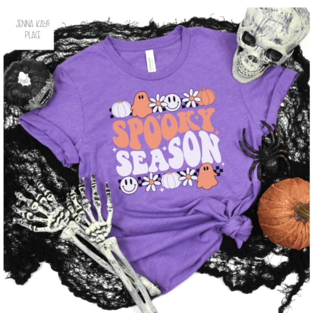 Floral Ghost Spooky Season Soft Graphic Tee