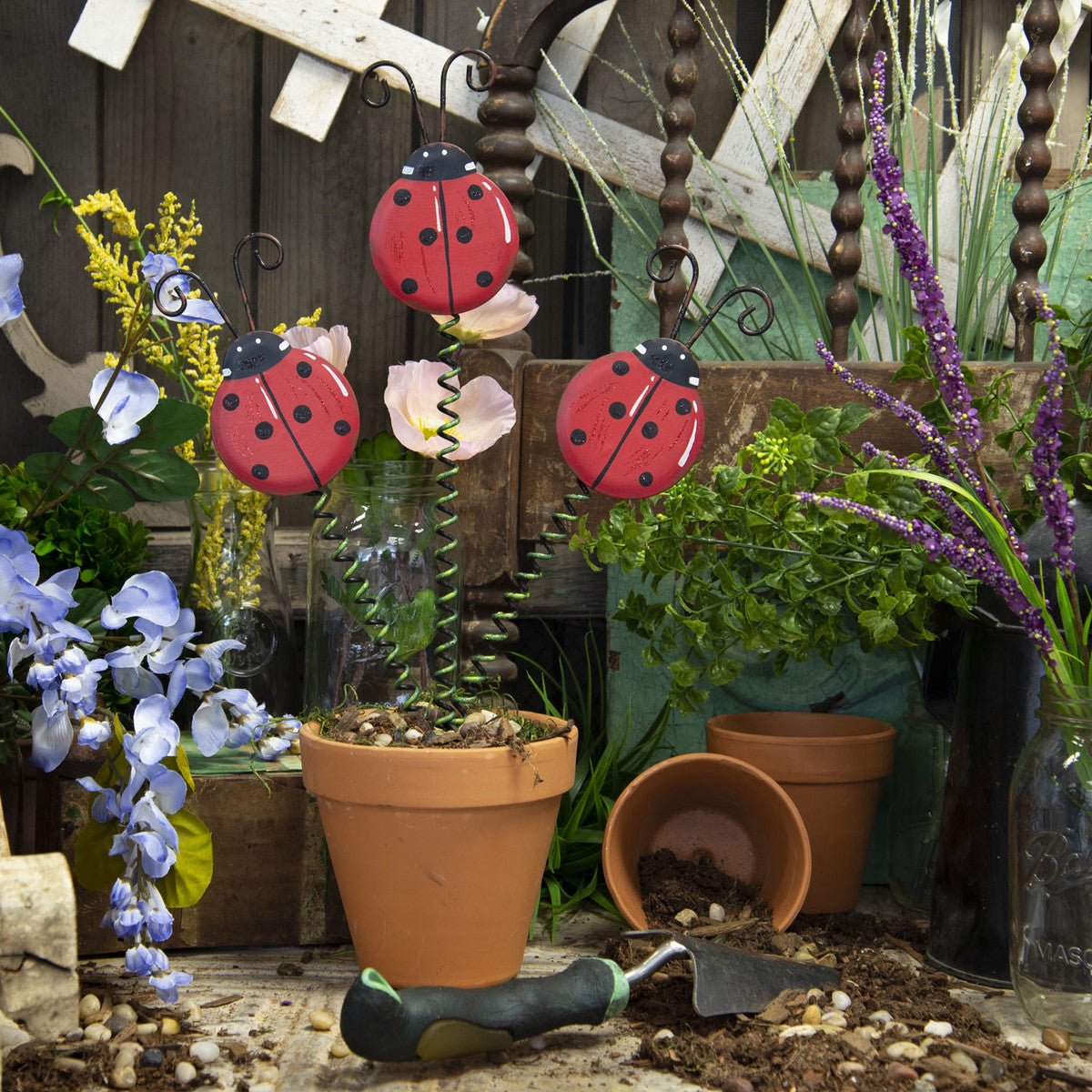 Ladybug Trio Stake by The Round Top Collection