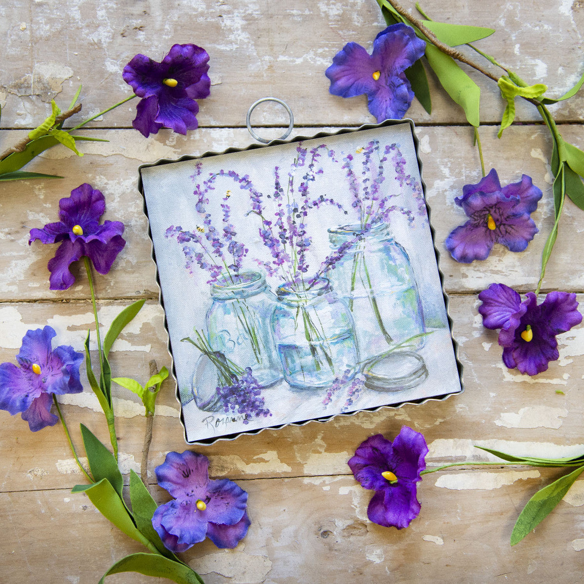 Mini Bee Lavender Print by The Round Top Collection