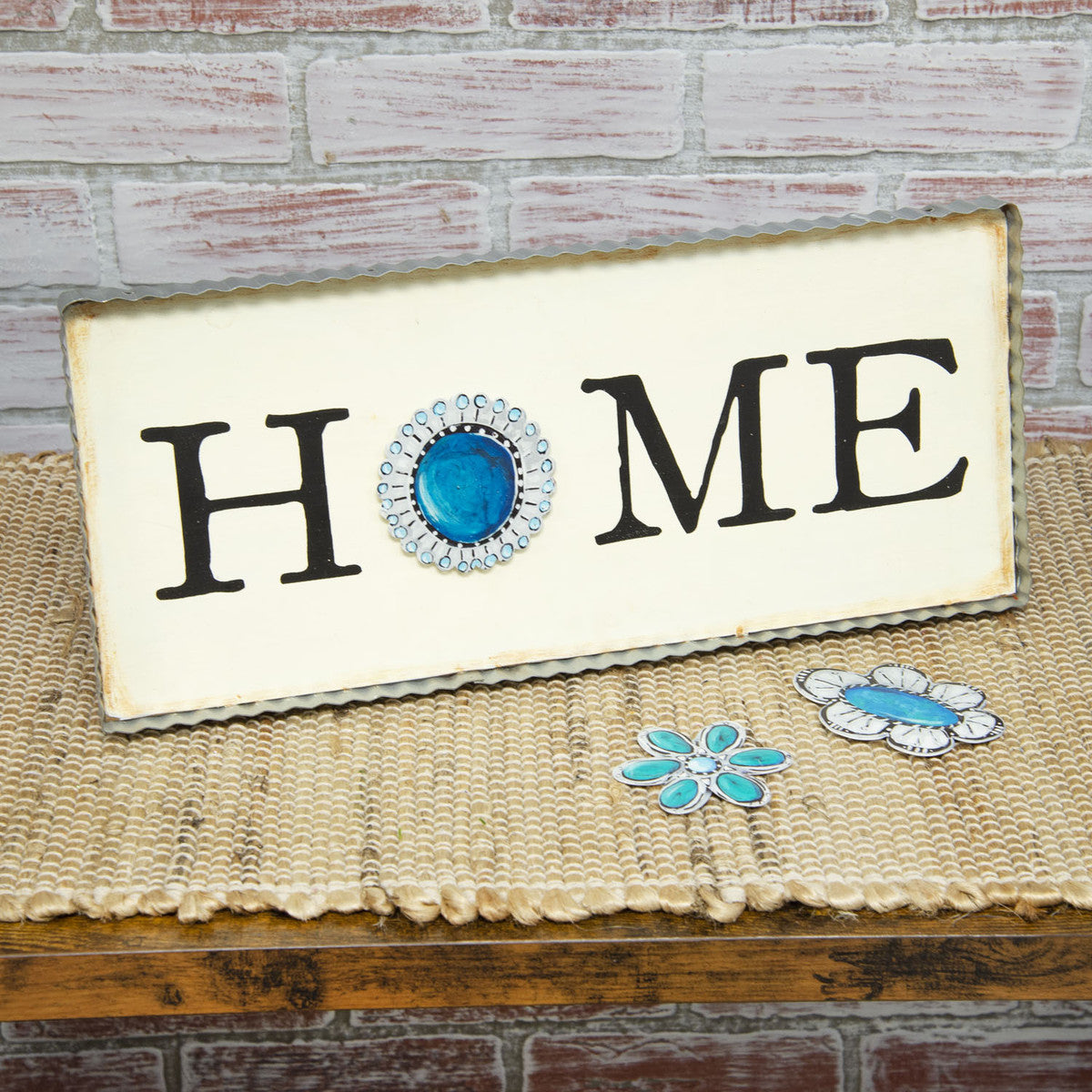 Turquoise Flower Magnets by The Round Top Collection