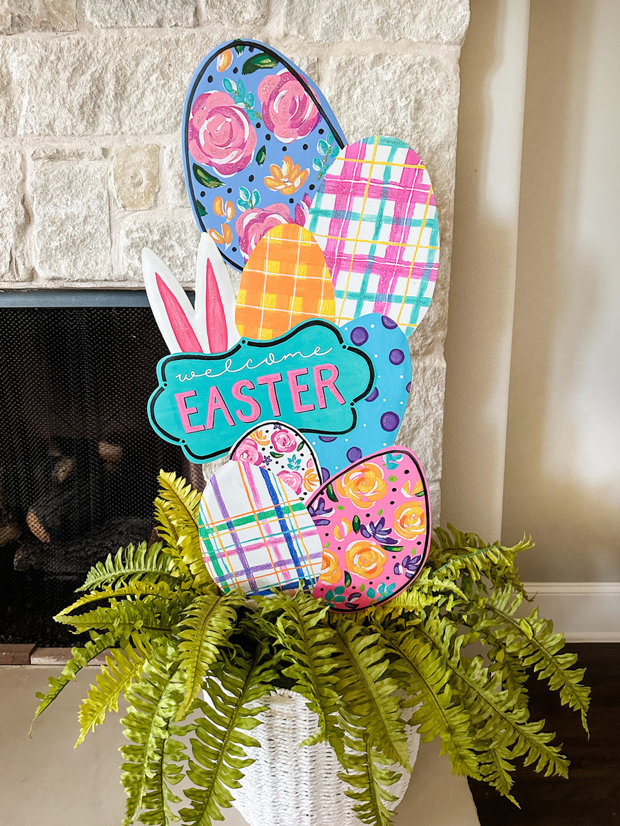Artful "Welcome Easter" Topiary by The Round Top Collection