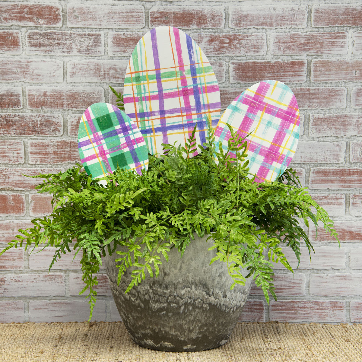 Artful Plaid Eggs by The Round Top Collection