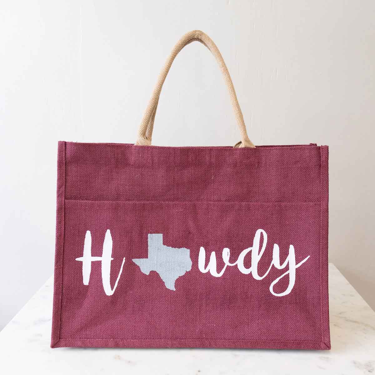 Howdy Jute Pocket Tote by The Royal Standard