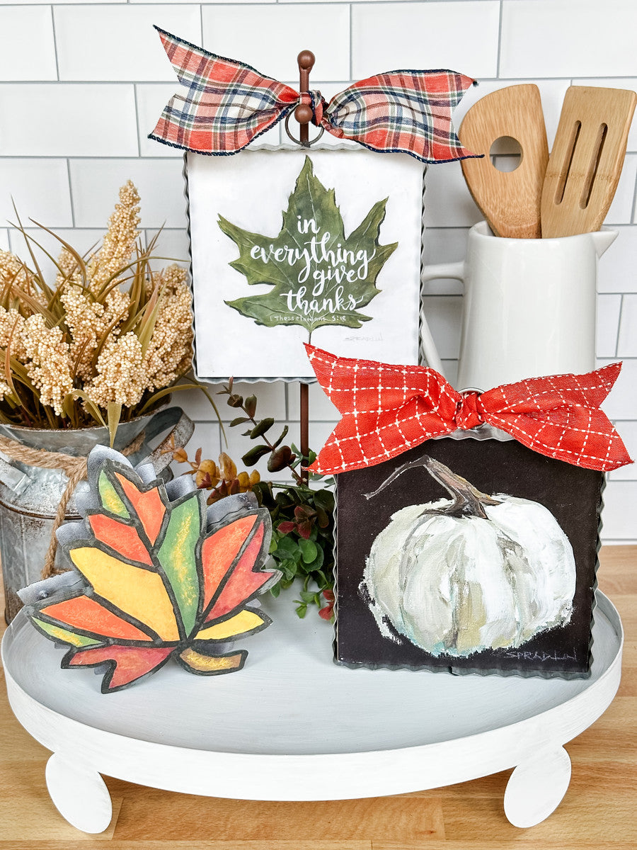 Double Sided Leaf Tier Sitter by The Round Top Collection