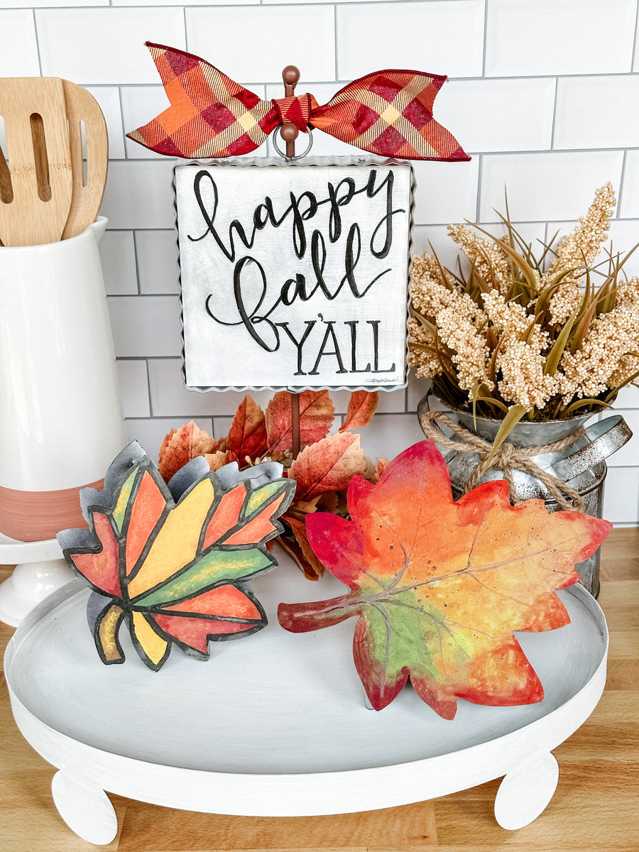 Double Sided Leaf Tier Sitter by The Round Top Collection