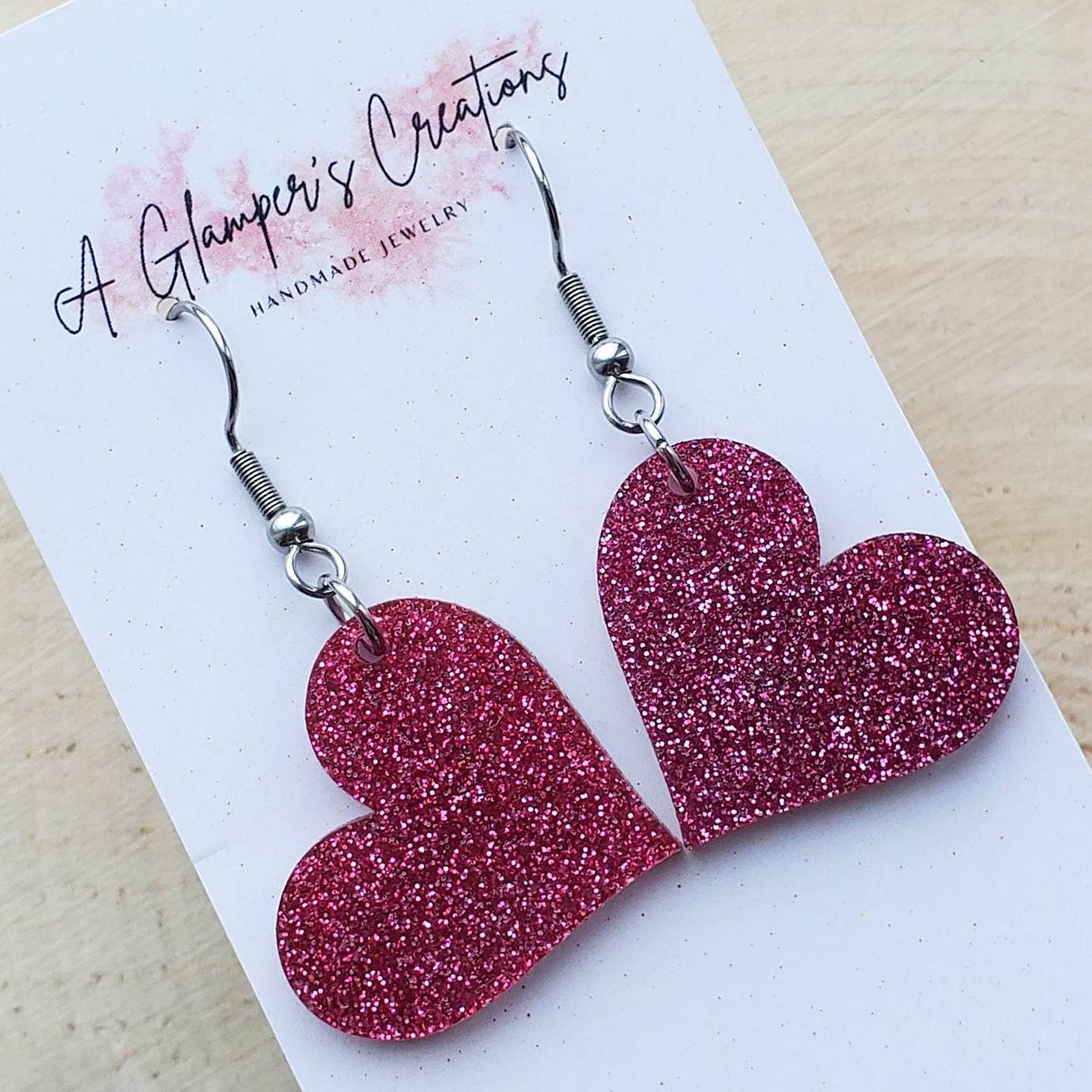 Acrylic lips valentines earrings - Shimmer Me