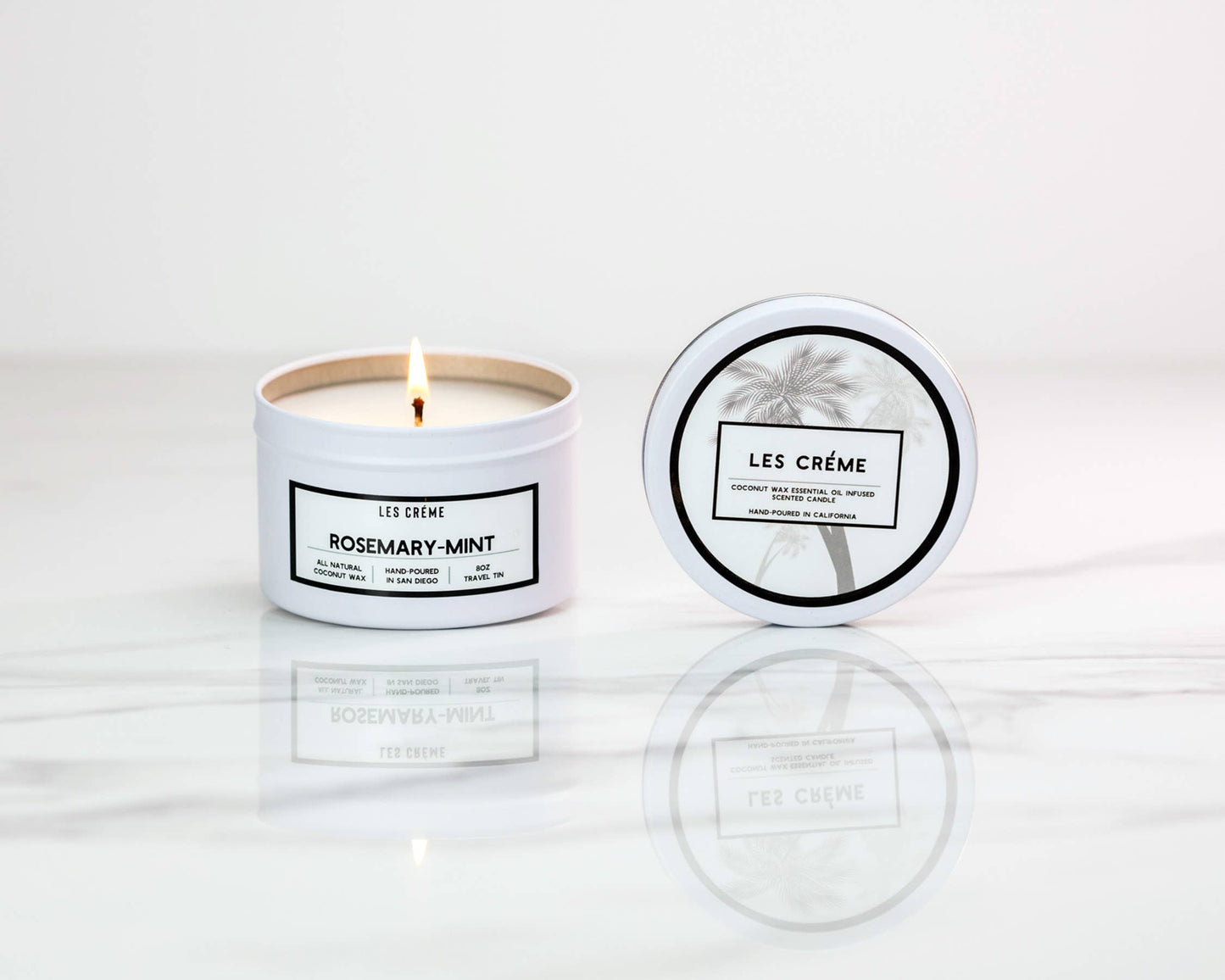 Rosemary Mint Organic Coconut Wax CandleTravel Tin 8 oz