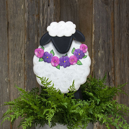 Lamb with Pansy Banner by The Round Top Collection