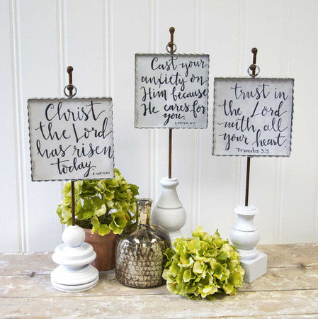 Small White Display Poles, set of three