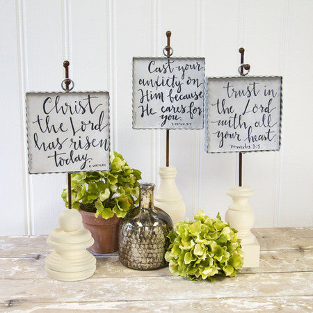 Small Cream Display Poles, set of three