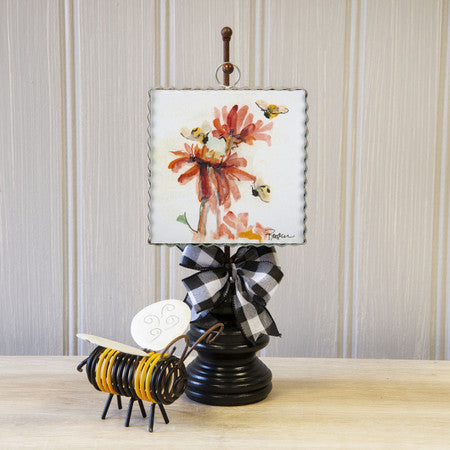 Mini Bee's & Zinnias Print by The Round Top Collection