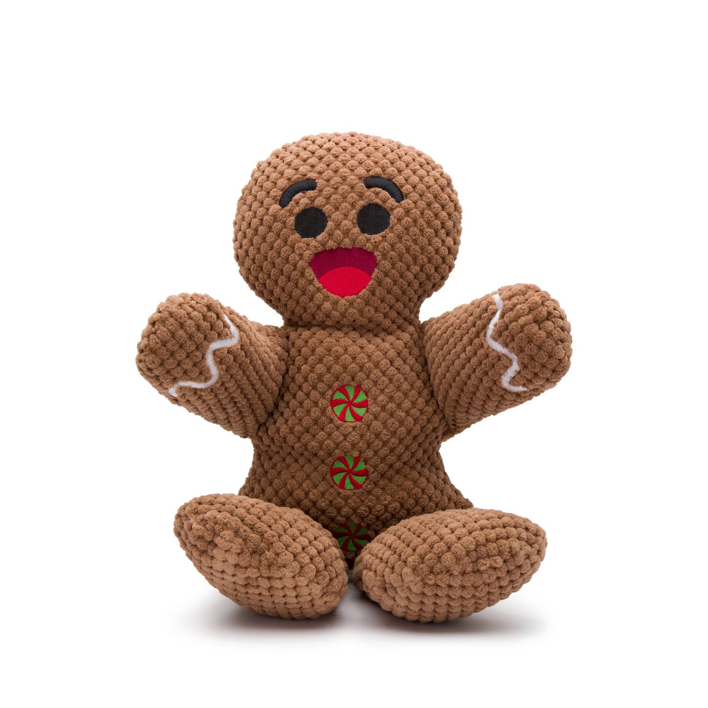 Gingerbread Man Floppy Plush Dog Toy: Large