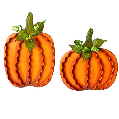 Large Ribbon Pumpkins Orange by The Round Top Collection