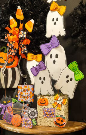 3 Bow Ghost Topiary by The Round Top Collection