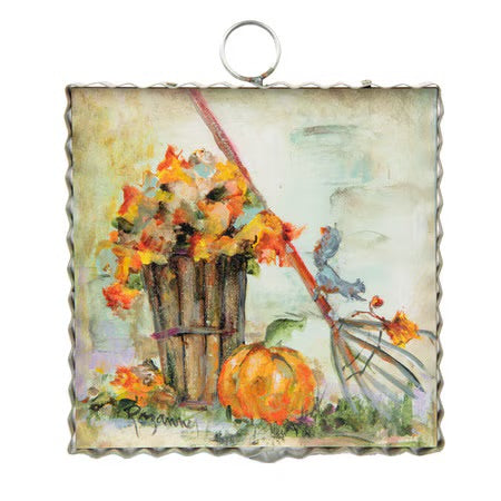 Mini Squirrel In The Leaves Print by The Round Top Collection