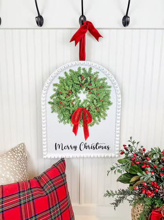 Merry Christmas Framed Wreath Print by The Round Top Collection