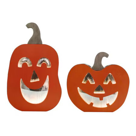 Orange Jack O Lanterns with LED Lights by The Round Top Collection