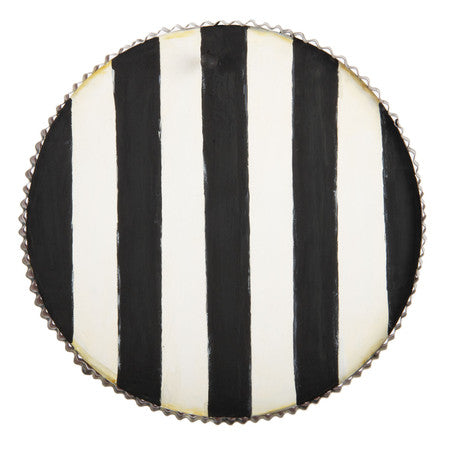 Round Black and White Stripe Display Board