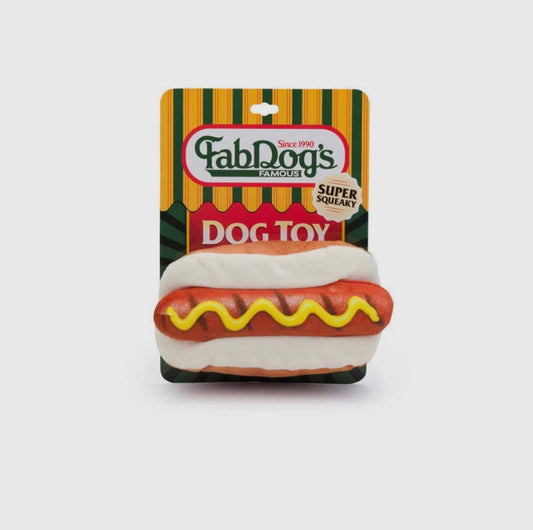 Hot Dog Squeaker Toy by fabdog