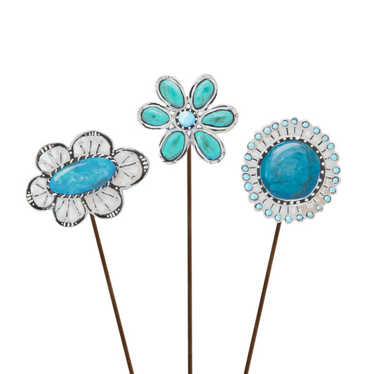 Turquoise Flowers by The Round Top Collection