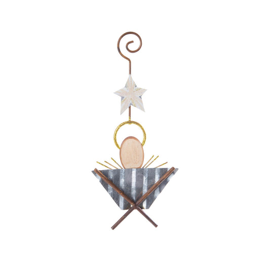 Baby Jesus in a Manger Ornament by The Round Top Collection