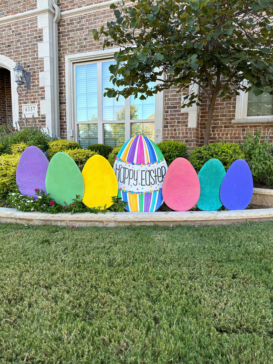 Yard Colorful "Happy Easter" Egg by The Round Top Collection