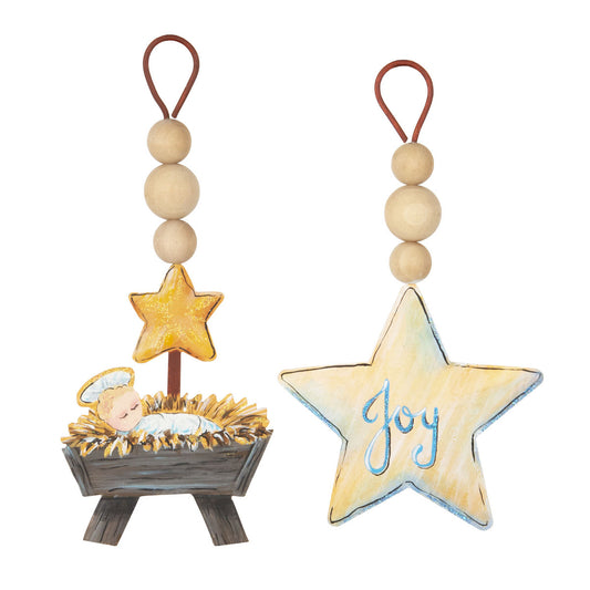 Wood Bead Joyful Jesus Ornaments by The Round Top Collection