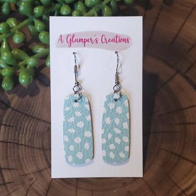 Spring Polka Dots Mini Bar Leather Earrings