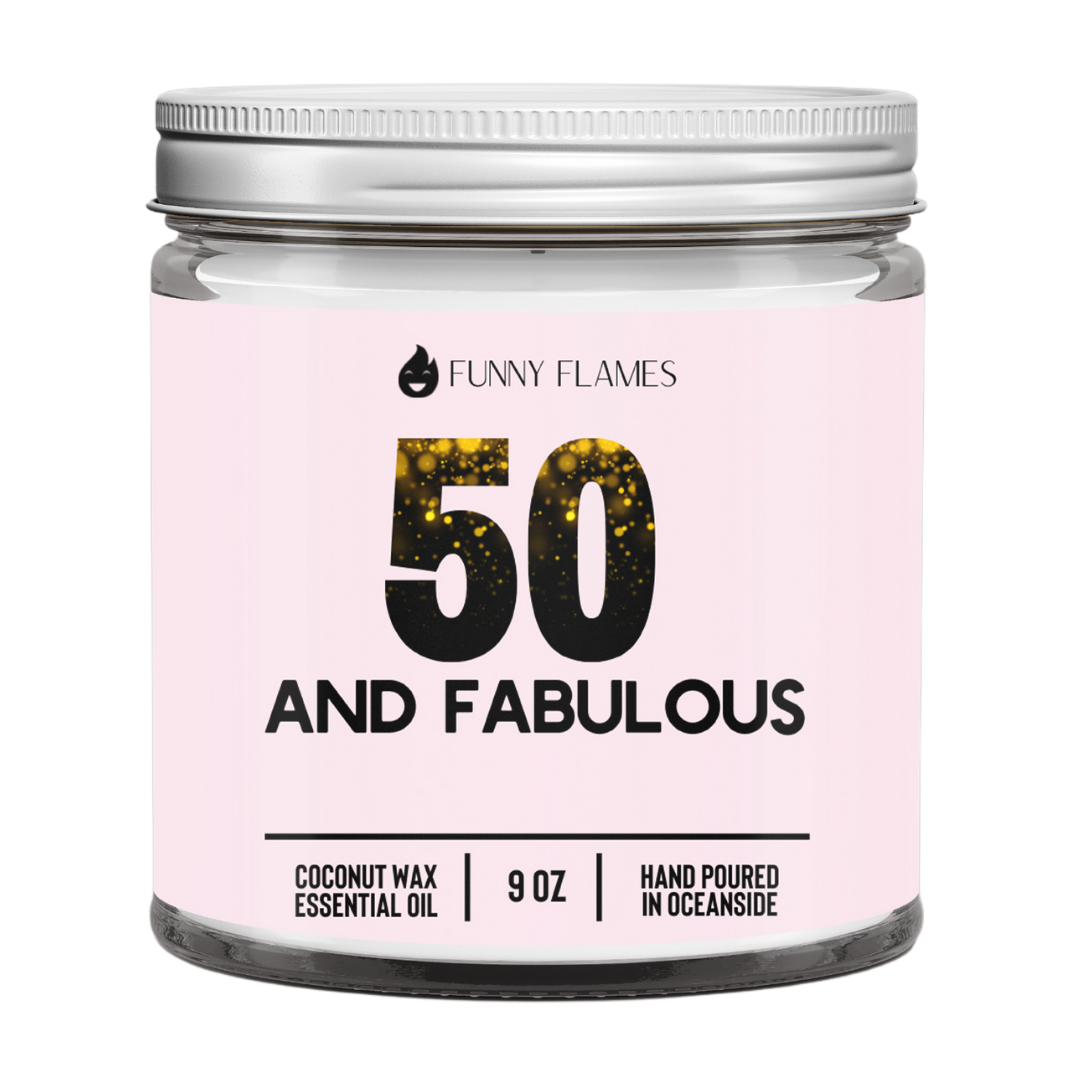 Fifty And Fabulous Candle by Funny Flames