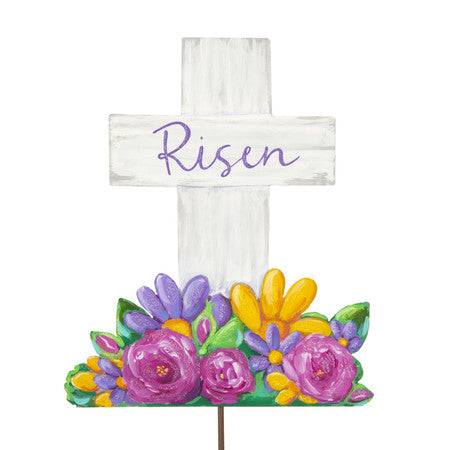 Risen Cross & Flowers Decoration