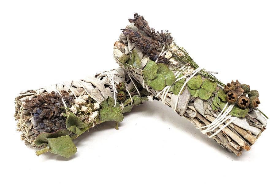 White Sage, Lavender & Eucalyptus Dollar Sage 4"